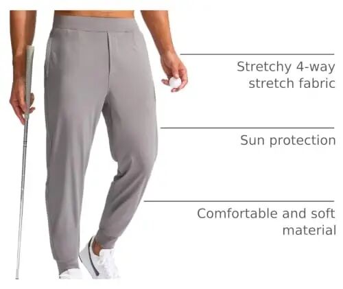 G Gradual Men's Golf Joggers Pants with Zipper Pockets Stretch Sweatpants | 3 Pockets, Slim Fit, Flat Elastic Waistband, Workout Athletic Running Pants for Men - 4