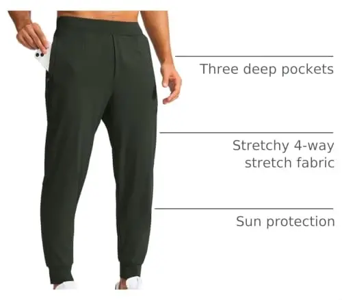 G Gradual Men's Golf Joggers Pants with Zipper Pockets Stretch Sweatpants | 3 Pockets, Slim Fit, Flat Elastic Waistband, Workout Athletic Running Pants for Men - 4