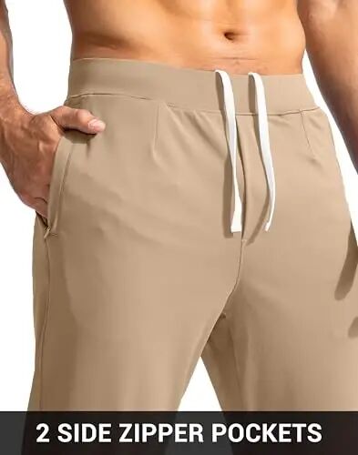G Gradual Men's Golf Joggers Pants with Zipper Pockets Stretch Sweatpants | 3 Pockets, Slim Fit, Flat Elastic Waistband, Workout Athletic Running Pants for Men - 6