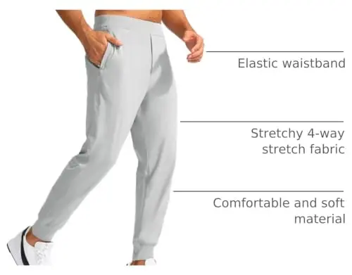 G Gradual Men's Golf Joggers Pants with Zipper Pockets Stretch Sweatpants | 3 Pockets, Slim Fit, Flat Elastic Waistband, Workout Athletic Running Pants for Men - 4