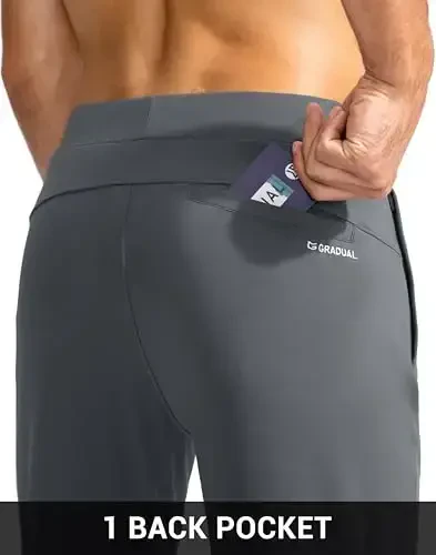 G Gradual Men's Golf Joggers Shim fermuar cho'ntaklar bilan Stretch sport shimlar Slim Fit Track shimlar Erkaklar uchun yugurish uchun joggerlar - 6