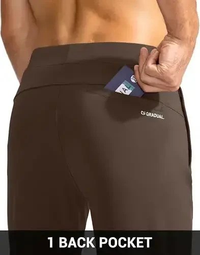 G Gradual Men's Golf Joggers Shim Fermuar cho'ntaklari bilan Strech Sport shimlar Slim Fit Track shimlar Erkaklar uchun Joggerlar Ish Yugurish - 6