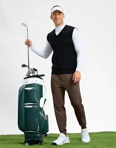 G Gradual Men's Golf Joggers Shim Fermuar cho'ntaklari bilan Strech Sport shimlar Slim Fit Track shimlar Erkaklar uchun Joggerlar Ish Yugurish - 7