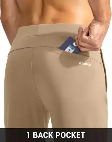 G Gradual Men's Golf Joggers Shim fermuar cho'ntaklari Stretch Sport shim Slim Fit Trek Shim erkaklar uchun ishlaydigan - 6