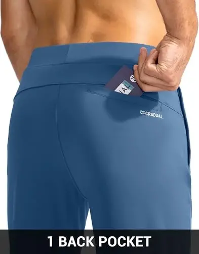 G Gradual Men's Golf Joggers Shim fermuar cho'ntaklari Stretch sport shimlar Slim Fit Trek shimlar erkaklar uchun ishga yugurish - 6