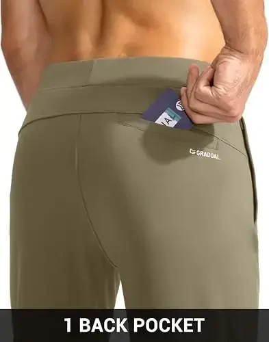 G Gradual Men's Golf Joggers Shim Zamokli cho'ntaklar bilan cho'zilgan sport shimlar Erkaklar uchun tor fitnes trek shimlar Joggerlar Ishga yugurish - 6