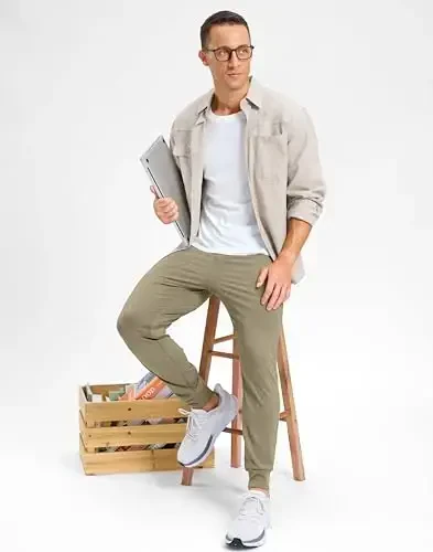 G Gradual Men's Golf Joggers Shim Zamokli cho'ntaklar bilan cho'zilgan sport shimlar Erkaklar uchun tor fitnes trek shimlar Joggerlar Ishga yugurish - 7