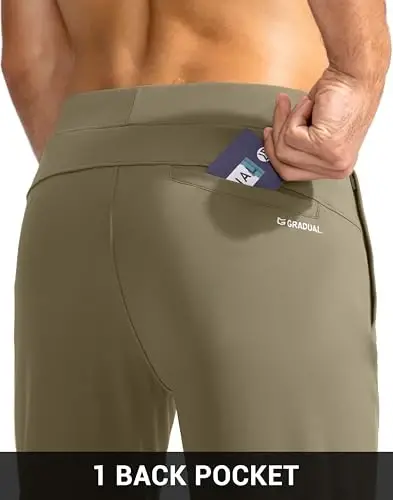 G Gradual Men's Golf Joggers Shim Zamokli cho'ntaklar bilan cho'zilgan sport shimlar Erkaklar uchun tor fitnes trek shimlar Joggerlar Ishga yugurish - 6