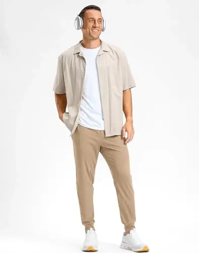 G Gradual Men's Golf Joggers Shim Zip cho'ntaklar Elastik Sport shim Slim Fit Track Shim erkaklar uchun ishlaydi - 7