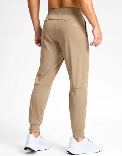 G Gradual Men's Golf Joggers Shim Zip cho'ntaklar Elastik Sport shim Slim Fit Track Shim erkaklar uchun ishlaydi - 3