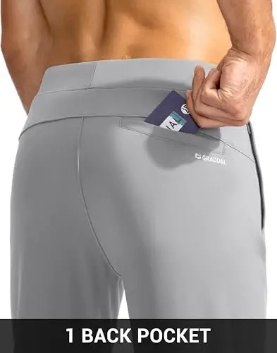 G Gradual Men's Golf Joggers Shim Zip cho'ntaklar Elastik Sport shimlar Tor ko'rinishidagi shimlar Erkaklar uchun ishlaydigan yugurish - 6