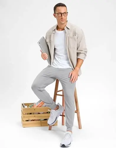 G Gradual Men's Golf Joggers Shim Zip cho'ntaklar Elastik Sport shimlar Tor ko'rinishidagi shimlar Erkaklar uchun ishlaydigan yugurish - 7