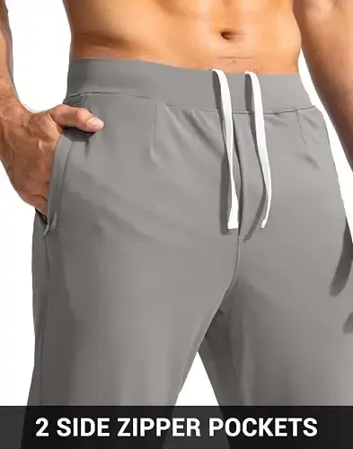 G Gradual Men's Golf Joggers Shim Zip cho'ntaklar Stretch Sport shim Slim Fit Track Shim erkaklar uchun ishlaydigan - 5