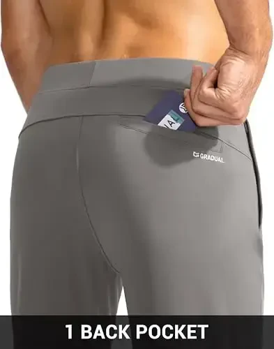 G Gradual Men's Golf Joggers Shim Zip cho'ntaklar Stretch Sport shim Slim Fit Track Shim erkaklar uchun ishlaydigan - 6