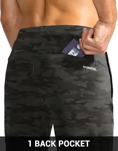 G Gradual Men's Golf Joggers Shim Zip cho'ntaklar Stretch Sport shim Slim Fit Track shim erkaklar uchun ishlaydigan yugurish - 6