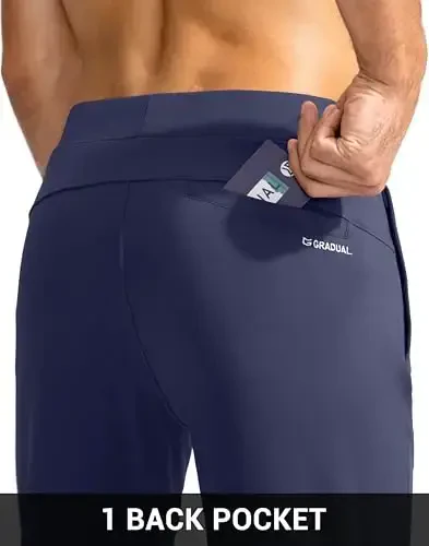 G Gradual Men's Golf Joggers Shim Zip cho'ntaklar Stretch Sport shim Slim Fit Track Shim Erkaklar uchun ishlaydigan yugurish shim - 6