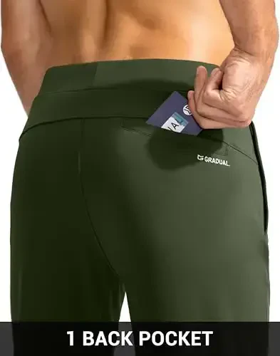 G Gradual Men's Golf Joggers Shim Zip cho'ntaklar Stretch Sport shim Slim Fit Track shim Erkaklar uchun yugurish shim Work - 6