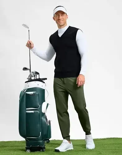 G Gradual Men's Golf Joggers Shim Zip cho'ntaklar Stretch Sport shim Slim Fit Track shim Erkaklar uchun yugurish shim Work - 7