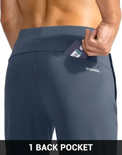 G Gradual Men's Golf Joggers Shim Zip cho'ntaklar Stretch Sport shim torli shimlar erkaklar uchun ishlaydigan - 6