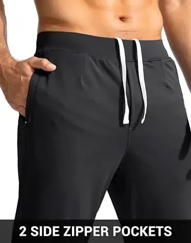 G Gradual Men's Golf Joggers Shim Zip cho'ntakli, Strech Sport shim Slim Fit Track shim erkaklar uchun ishlaydigan yugurish - 5