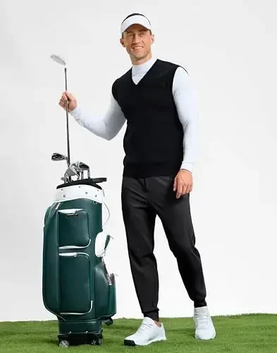 G Gradual Men's Golf Joggers Shim Zip cho'ntakli, Strech Sport shim Slim Fit Track shim erkaklar uchun ishlaydigan yugurish - 7