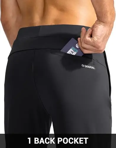 G Gradual Men's Golf Joggers Shim Zip cho'ntakli, Strech Sport shim Slim Fit Track shim erkaklar uchun ishlaydigan yugurish - 6