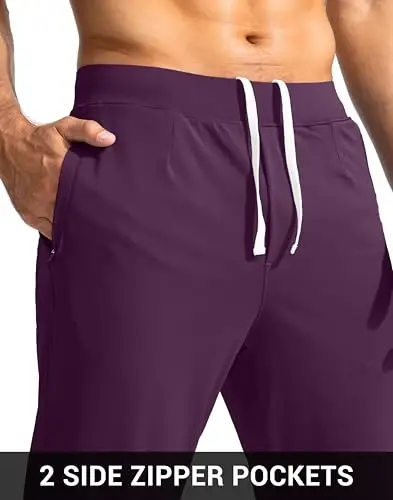 G Gradual Men's Golf Joggers Shim Zipper cho'ntaklar Stretch Sport shim Slim Fit Track Shim Joggers erkaklar uchun Ishlash Yugurish - 5