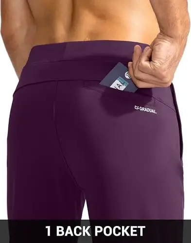 G Gradual Men's Golf Joggers Shim Zipper cho'ntaklar Stretch Sport shim Slim Fit Track Shim Joggers erkaklar uchun Ishlash Yugurish - 6