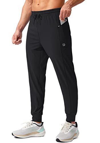 G Gradual Men's Joggers Pants with Zipper Pockets Stretch Athletic Sweatpants for Men Workout Jogging Running - 1