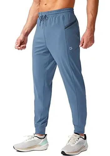 G Gradual Men's Joggers Pants with Zipper Pockets Stretch Athletic Sweatpants for Men Workout Jogging Running 