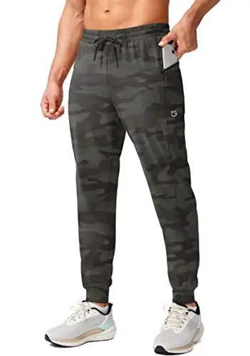 G Gradual Men's Joggers Pants with Zipper Pockets Stretch Athletic Sweatpants for Men Workout Jogging Running 