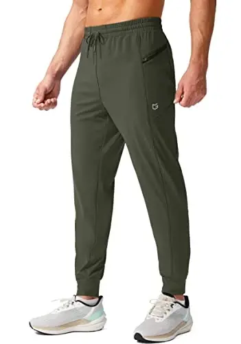 G Gradual Men's Joggers Pants with Zipper Pockets Stretch Athletic Sweatpants for Men Workout Jogging Running 