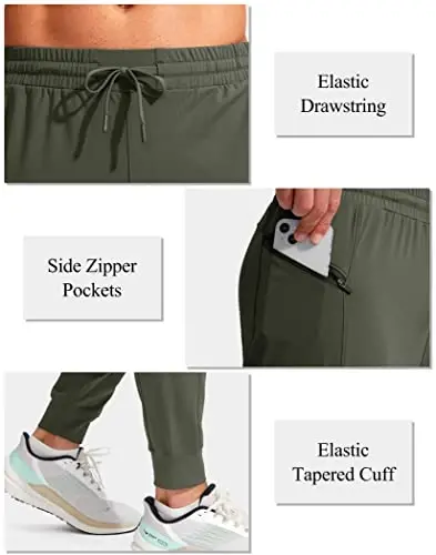 G Gradual Men's Joggers Pants with Zipper Pockets Stretch Athletic Sweatpants for Men Workout Jogging Running - 4