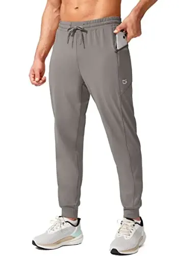 G Gradual Men's Joggers Pants with Zipper Pockets Stretch Athletic Sweatpants for Men Workout Jogging Running 