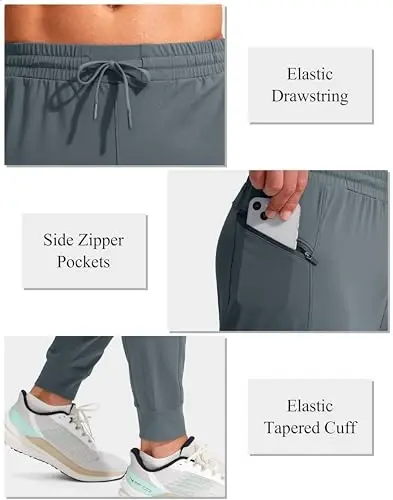 G Gradual Men's Joggers Pants with Zipper Pockets Stretch Athletic Sweatpants for Men Workout Jogging Running - 4