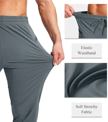 G Gradual Men's Joggers Pants with Zipper Pockets Stretch Athletic Sweatpants for Men Workout Jogging Running - 5