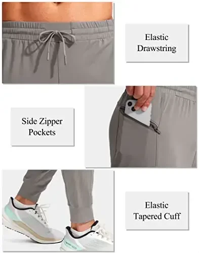 G Gradual Men's Joggers Shim Zip cho'ntaklar bilan erkaklar uchun Stretch Athletic sport shimlar Workout Jogging Running - 4