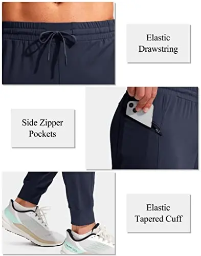 G Gradual Men's Joggers Shim Zip cho'ntaklar bilan erkaklar uchun Stretch Athletic sport shimlari Workout Jogging Yugurish - 4