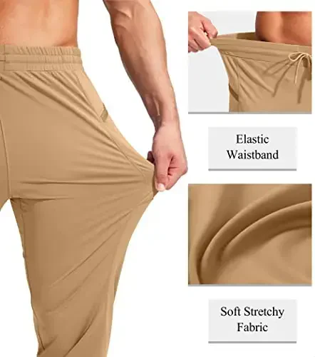 G Gradual Men's Joggers Shim Zip cho'ntaklar bilan Erkaklar uchun Stretch Atletik Sport Shimlar Trening Yugurish uchun - 6