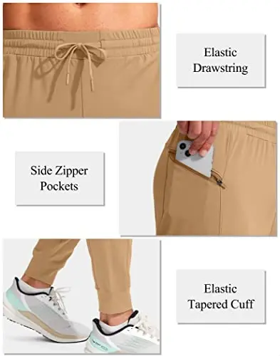 G Gradual Men's Joggers Shim Zip cho'ntaklar bilan Erkaklar uchun Stretch Atletik Sport Shimlar Trening Yugurish uchun - 4