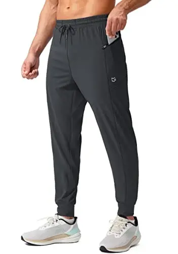 G Gradual Men's Joggers Shim Zip cho'ntaklar Erkaklar uchun Stretch Atletik Sport shimlar Workout Jogging Yugurish 