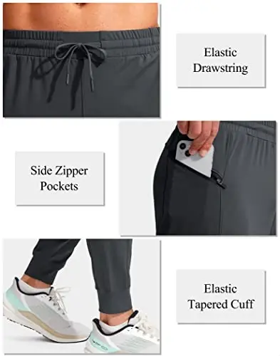 G Gradual Men's Joggers Shim Zip cho'ntaklar Erkaklar uchun Stretch Atletik Sport shimlar Workout Jogging Yugurish - 4