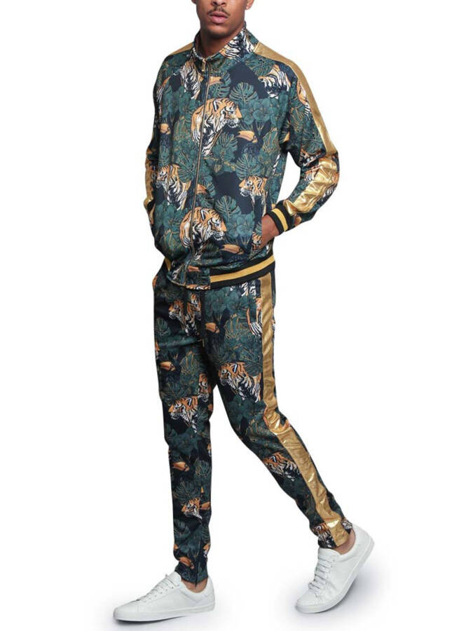 G-Style USA Erkaklar Royal Floral Tiger sport kostyumi to'plami, 5X gacha - 6