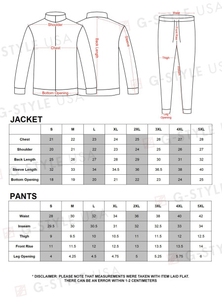 G-Style USA Men's Velvet Velour Tracksuit Set, Zipper Jacket and Sweatpants, Up to 5X - 3