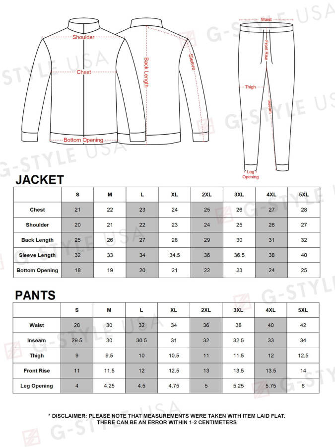 G-Style USA Men's Velvet Velour Tracksuit Set, Zipper Jacket and Sweatpants, Up to 5X - 3