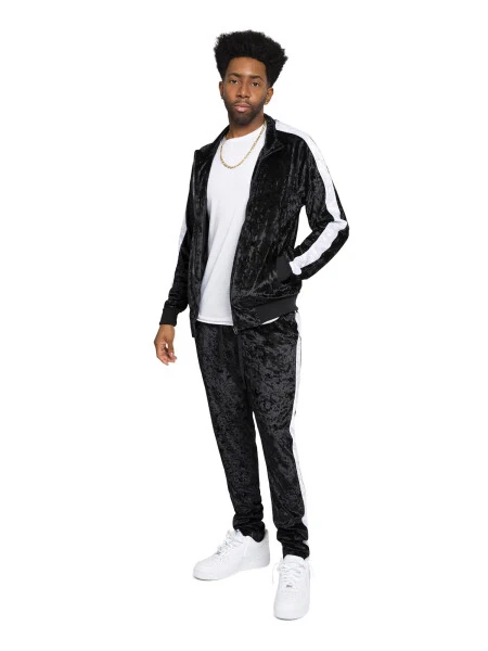 G-Style USA Men's Velvet Velour Tracksuit Set, Zipper Jacket and Sweatpants, Up to 5X - 2