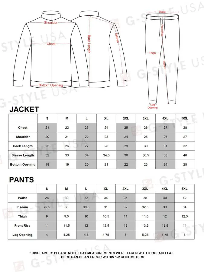 G-Style USA Men's Velvet Velour Tracksuit Set, Zipper Jacket and Sweatpants, Up to 5X - 3