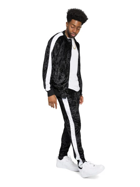 G-Style USA Men's Velvet Velour Tracksuit Set, Zipper Jacket and Sweatpants, Up to 5X - 6