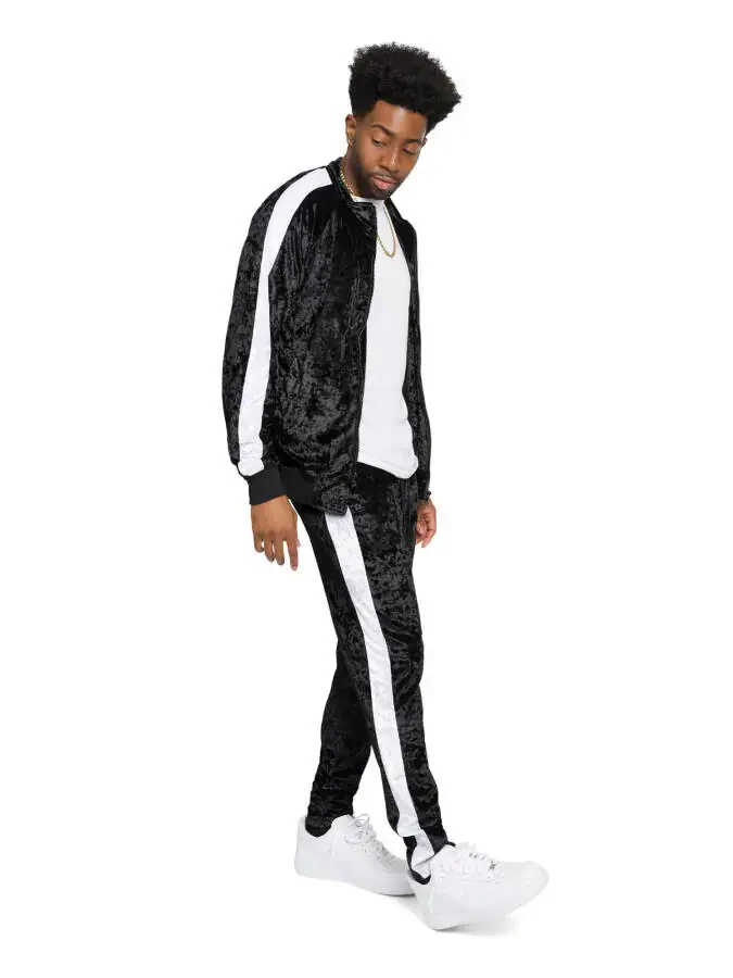 G-Style USA Men's Velvet Velour Tracksuit Set, Zipper Jacket and Sweatpants, Up to 5X - 6