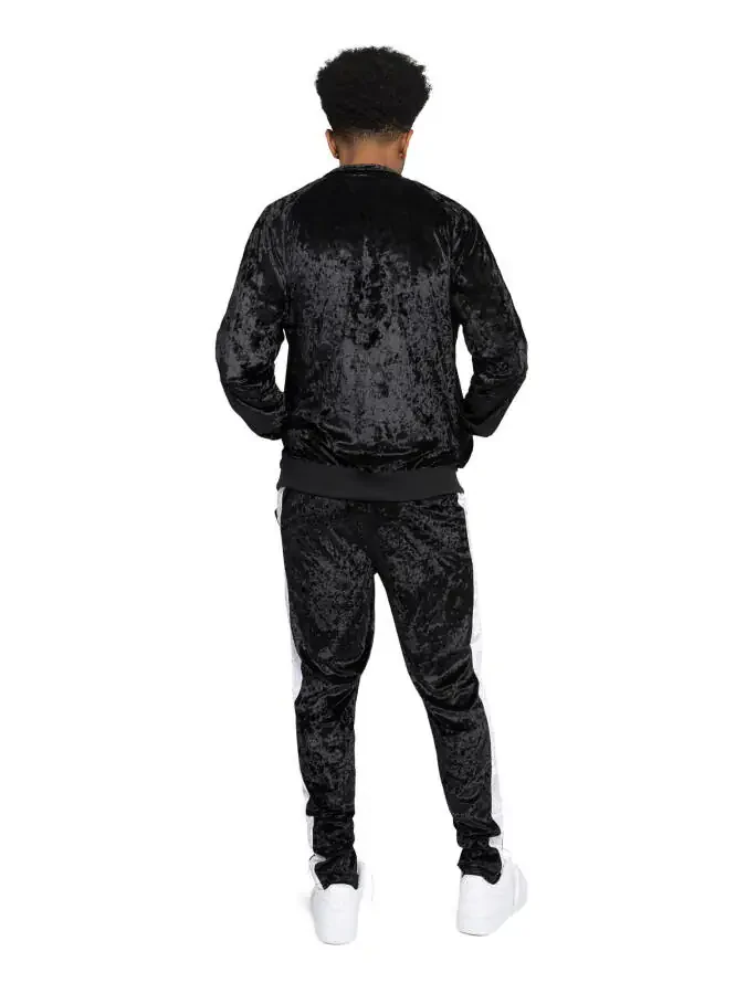 G-Style USA Men's Velvet Velour Tracksuit Set, Zipper Jacket and Sweatpants, Up to 5X - 9